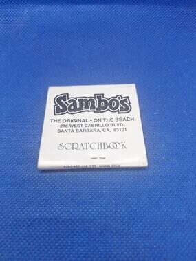 Vintage Sambo’s Scratchbook Notepad Santa Barbara Original Map Rare Unused